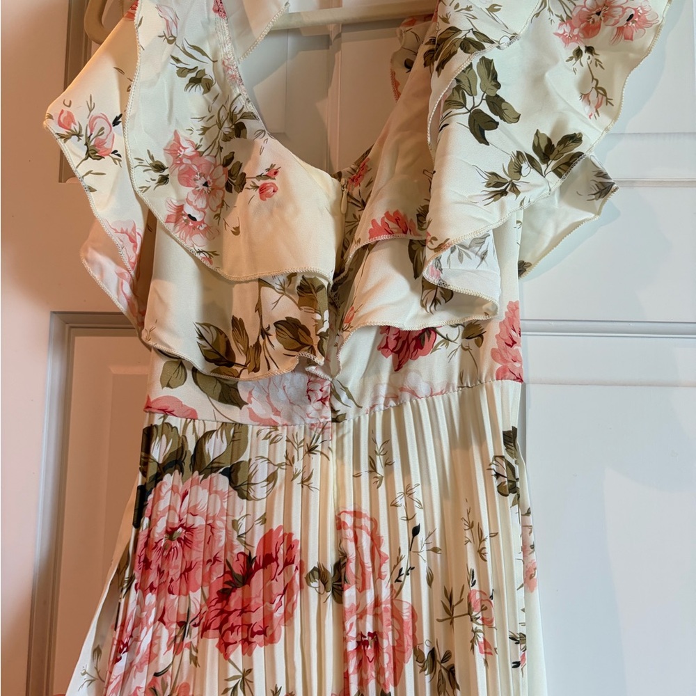 SHEIN Cream Dress with Pink Floral Print - Picture 7 of 7